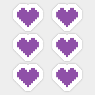 Pixel hearts pattern. Sticker